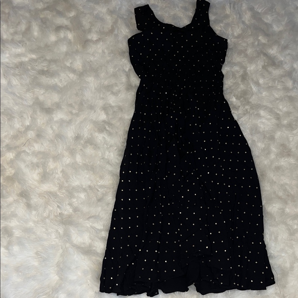 Elegant Black Polka Dot Midi Dress - Picture 3 of 3